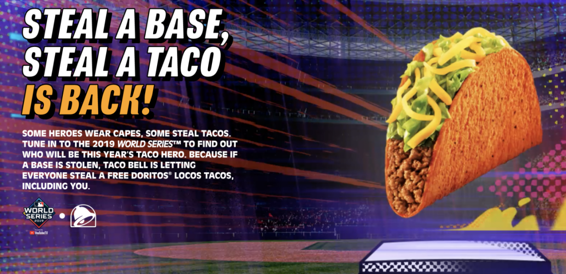 Taco Bell Adds Betting To This Year’s MLB World Series ‘Steal a Base